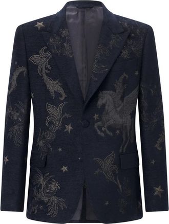 Etro Processed Jersey Blazer - Heren - Blazers - Blauw - M - Katoen - Jassen