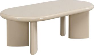 Vente-Unique Mesa de centro de MDF - Beige lacado - TABEMI