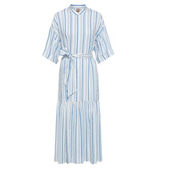 HUGO BOSS Womens Dalinena Dress in Stripes - Blue & White Textile - Size 14 UK