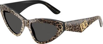 Dolce & Gabbana Dg 4439 Zonnebril - Dames - Zonnebrillen - Bruin - 55 MM - Accessoires