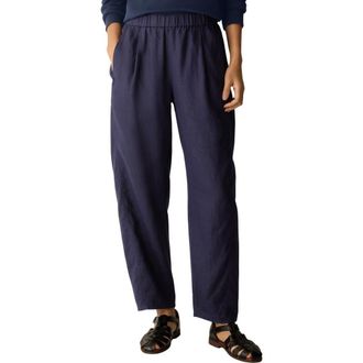 Eileen Fisher Pleated Organic Linen Lantern Pants in Ink at Nordstrom, Size Xx-Small