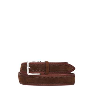 Orciani Belts, male, Brown, Size: 110 CM Suede Belt with Double Stitching