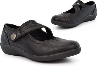 Generic Womens Wide Shoes Womens Comfort Shoes Size 6 Ladies Wide Fit Shoe Size 5 Touch Fastening Shoe Comfort EE Width Touch Fastening Sizes 3-9 Black 6 UK