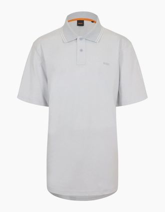 HUGO BOSS Mens Peoxfordnew Short Sleeve Polo Shirt - Grey - Size: 46