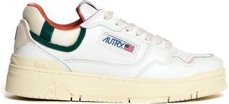 Autry White Leather And Forest Suede Sneakers