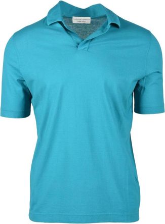 FILIPPO DE LAURENTIIS Katoenen Polo Shirt - Heren - Polos - Blauw - L - Katoen - Tops