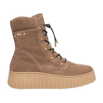 Nero Giardini Stivaletto stringato con plateau in camoscio - - Shoes - Donna - Beige - 41 EU