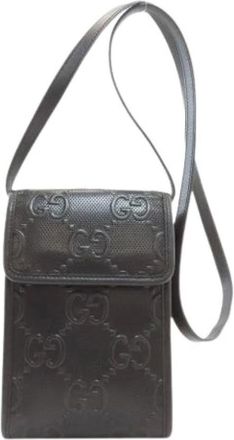 Gucci Pre-owned Cross Body Bags, male, Black, Size: ONE SIZE Pre-owned Vintage Shoulder Bag