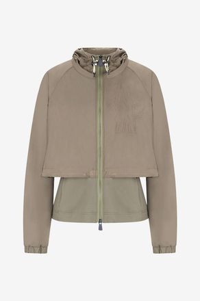 Moncler Asymmetrische Materialmixjacke mit Kapuze Day-Namic