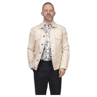 Etro Etro, Denim Jackets, male, Beige, Size: M Jacquard Denim Jacket