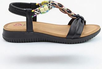 Heavenly Feet Womens Heavenly Feet BRIGHT Womens Slingback Sandals Black - Size: 6.5