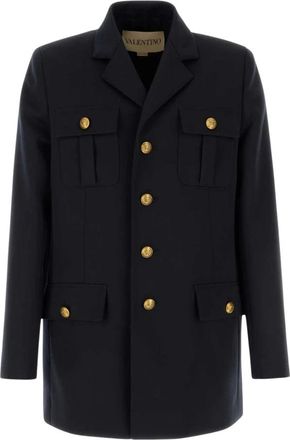 Valentino Garavani Navy Wool Blazer - Heren - Business blazers - Blauw - L - Wol - Kostuums