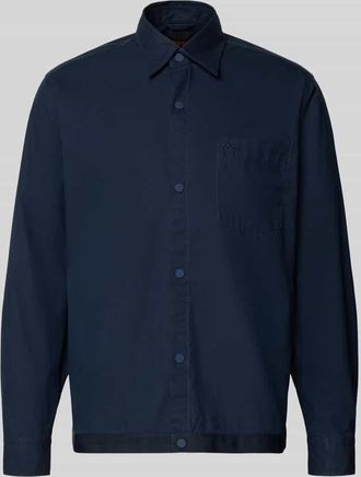 Boss Orange by Hugo Boss BOSS Orange Regular Fit Overshirt aus Baumwoll-Mix Modell LOBEL_M in Marine, Gr&ouml;&szlig;e XXL