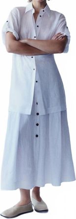 Lafayette 148 New York Gemma Cloth Voile Sheer Tab Sleeve Shirt In White