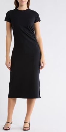 Theory Jilaena Rubric Ruched T-Shirt Dress in Black at Nordstrom Rack, Size Petite