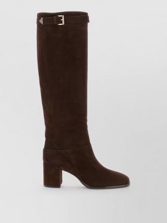 Prada suede knee-high boots