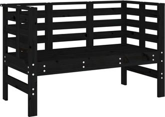 vidaXL Vidaxl - Banco De Jard&iacute;n Madera Maciza De Pino Negro 111,5x53x71 Cm