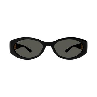 Gucci Sunglasses, female, Black, Size: 56 MM Oval Sunglasses