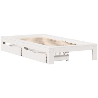 vidaXL Vidaxl - Estructura De Cama Sin Colch&oacute;n Madera Maciza Blanca 90x190 Cm