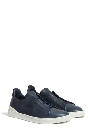 Ermenegildo Zegna Triple Stitch SECONDSKIN Sneaker in Dark Blue at Nordstrom, Size 11Us