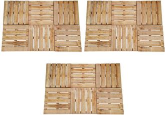 vidaXL Baldosas De Porche 18 Unidades Madera Marr&oacute;n 50x50 Cm Vidaxl