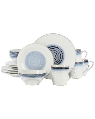 Gibson Home Spiral Embossed 16Pc Stoneware Dinnerware Set