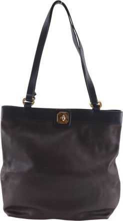 Delvaux Brown Leather Tote Bag (Pre-Owned)