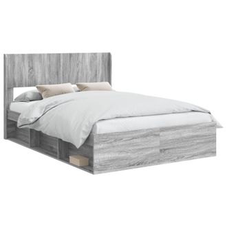 vidaXL Struttura Del Letto Con Stoccaggio E Testata Sonoma Grigio Vidaxl