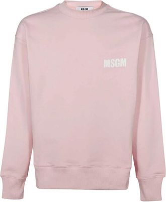 Msgm Katoenen sweatshirt met logodetail - Heren - Sweatshirts - Roze - XL - Katoen - Hoodies & sweatvesten