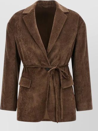 Brunello Cucinelli velvet microribbed strapless single-breasted blazer