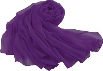 Flora Chiffon Bridal Bridesmaid Shawl Prom Wrap Draping Stole,90 L (PURPLE)