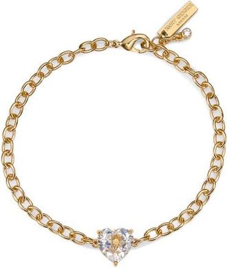 Kurt Geiger Crystal Heart Bracelet in Gold/Crystal at Nordstrom