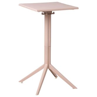 Beliani Bistro Table Beige Syntetic Material 60 x 60 cm Flip Top Tabletop Outdoor Resistance Balcony Table LEMNOS