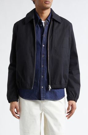 Ami Embossed Logo Cotton Zip Jacket in Noir at Nordstrom, Size X-Large