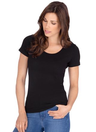 Trigema T-Shirt TRIGEMA TRIGEMA Rundhalsshirt aus Viskose, Damen, Gr. XXL, schwarz, 94% Viskose, 6% Elasthan, Basic, Shirts T-Shirt