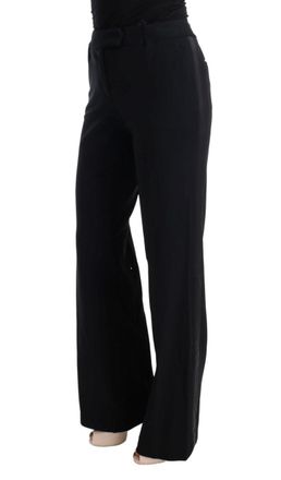 Ermanno Scervino Womens Black Viscose Flare Bootcut Pants