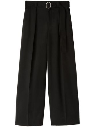 Jil Sander belted wide-leg wool trousers - men - Wool - 52 - Black