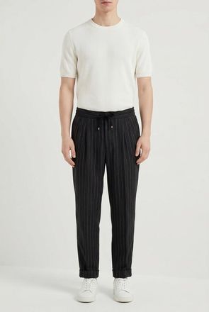 Brunello Cucinelli Black Linen Relaxed Trousers, Brand Size 56 (US Size 40)