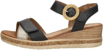 Remonte Platte Sandalen - Dames - Sleehakken - Zwart - 39 EU - Schoenen