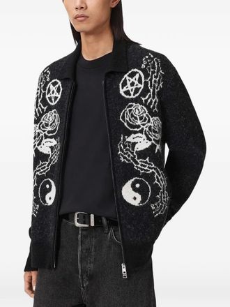 AllSaints zip-fastening cardigan - Black