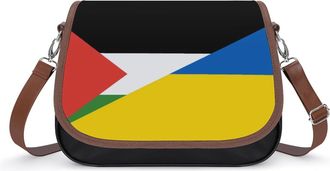 Generic Palestine And Ukraine Flag Fashion Womens Crossbody Bags Novelty Handbag Shoulder Bag Purse