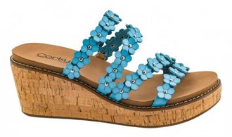 Corkys Footwear Womens LetS Be Friends Wedge Sandals In Teal