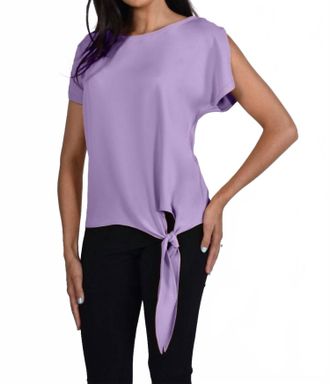 Frank Lyman Design Side Tie Cap Sleeve Top In Iris