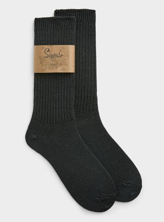 Le 31 Mens Solid merino wool ribbed socks