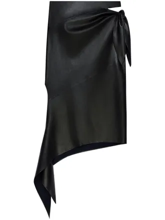 Courr&egrave;ges slash leather skirt - Black