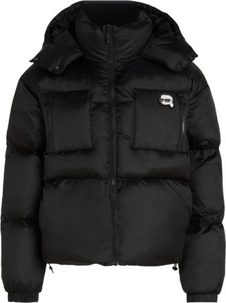 Karl Lagerfeld Dames, Jassen, Zwart, Maat: XS Nylon