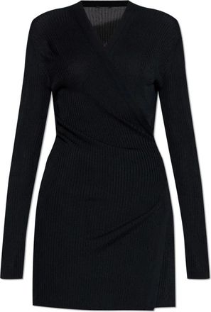 Balenciaga Cardigans, female, Black, Size: XS Wrap-tie cardigan