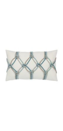 Elaine Smith Rope Hand Knotted Macrame Indoor & Outdoor Woven Accent Pillow in Aqua at Nordstrom, Size 12X20