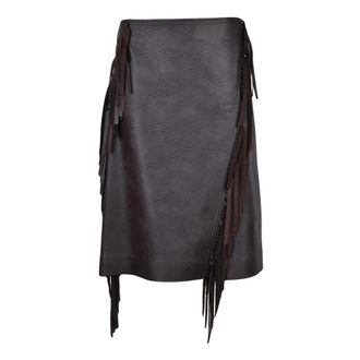 Stella McCartney Longuette Rok - Dames - Midirokken - Bruin - M - Polyester - Rokken