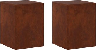 vidaXL Soporte De Plantas 2 Pcs Oxidado 30 X 30 X 40 Cm Acero Oxidado Vidaxl